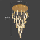 GobekUsa Crystal Chandelier Stair Pendant: Modern Living Room Interior Lighting