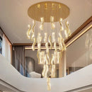 GobekUsa Crystal Chandelier Stair Pendant: Modern Living Room Interior Lighting