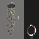 GobekUsa Crystal Chandelier Stair Pendant, Modern Living Room Lighting, Interior Home Decoration