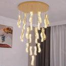 GobekUsa Crystal Chandelier Stair Pendant: Modern Living Room Interior Lighting