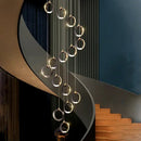GobekUsa Crystal Chandelier Stair Pendant, Modern Living Room Lighting, Interior Home Decoration