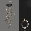 GobekUsa Crystal Chandelier Stair Pendant, Modern Living Room Lighting, Interior Home Decoration