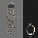 GobekUsa Crystal Chandelier Stair Pendant, Modern Living Room Lighting, Interior Home Decoration