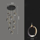 GobekUsa Crystal Chandelier Stair Pendant, Modern Living Room Lighting, Interior Home Decoration
