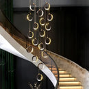 GobekUsa Crystal Chandelier Stair Pendant, Modern Living Room Lighting, Interior Home Decoration