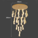 GobekUsa Crystal Chandelier Stair Pendant: Modern Living Room Interior Lighting