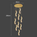 GobekUsa Crystal Chandelier Stair Pendant: Modern Living Room Interior Lighting