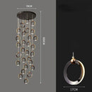 GobekUsa Crystal Chandelier Stair Pendant, Modern Living Room Lighting, Interior Home Decoration