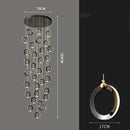 GobekUsa Crystal Chandelier Stair Pendant, Modern Living Room Lighting, Interior Home Decoration