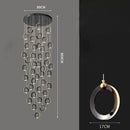 GobekUsa Crystal Chandelier Stair Pendant, Modern Living Room Lighting, Interior Home Decoration