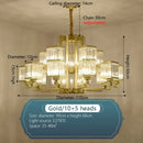 GobekUsa Crystal Chandelier Villa Living Room Lighting