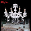 GobekUsa Crystal Chandelier with 18 White Arms LED Candle Lights suitable for Living Bedroom