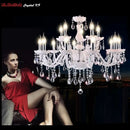 GobekUsa Crystal Chandelier with 18 White Arms LED Candle Lights suitable for Living Bedroom