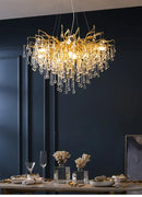 GobekUsa Crystal Chandelier with Raindrop Crystals