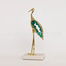 GobekUsa Crystal Crane Sculpture Green Gem Bird Home Decor Figurine