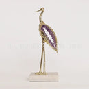 GobekUsa Crystal Crane Sculpture Green Gem Bird Home Decor Figurine