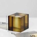 GobekUsa Crystal Cube Ornaments Clear Glass Sculpture Desk Decoration Geo Graded Square