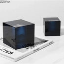 GobekUsa Crystal Cube Ornaments Clear Glass Sculpture Desk Decoration Geo Graded Square