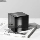 GobekUsa Crystal Cube Ornaments Clear Glass Sculpture Desk Decoration Geo Graded Square