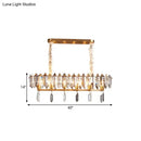 GobekUsa Crystal Drop Island Lighting - 12 Heads, Modern Clear Oval Design for Dining Hall