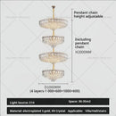 GobekUsa Crystal Duplex Chandelier: New Light Luxury Post-Modern Hall Lighting for High Living Room