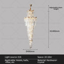 GobekUsa Crystal Duplex Chandelier: Luxury Living & Stair Lamp for Loft Apartment & Villa