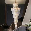 GobekUsa Crystal Duplex Chandelier: Luxury Living & Stair Lamp for Loft Apartment & Villa