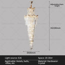GobekUsa Crystal Duplex Chandelier: Luxury Living & Stair Lamp for Loft Apartment & Villa