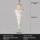 GobekUsa Crystal Duplex Chandelier: Luxury Living & Stair Lamp for Loft Apartment & Villa