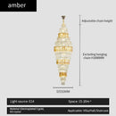 GobekUsa Crystal Duplex Chandelier: Luxe Hollow Design for Living Room, Staircase.