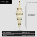 GobekUsa Crystal Duplex Chandelier: Luxe Hollow Design for Living Room, Staircase.