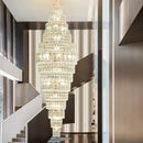 GobekUsa Crystal Duplex Chandelier: Luxe Hollow Design for Living Room, Staircase.
