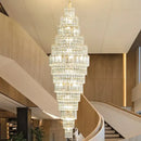 GobekUsa Crystal Duplex Chandelier: Luxe Hollow Design for Living Room, Staircase.