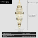 GobekUsa Crystal Duplex Chandelier: Luxe Hollow Design for Living Room, Staircase.