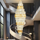 GobekUsa Crystal Duplex Chandelier: Luxe Hollow Design for Living Room, Staircase.