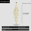 GobekUsa Crystal Duplex Chandelier: Luxe Hollow Design for Living Room, Staircase.