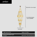 GobekUsa Crystal Duplex Chandelier: Luxe Hollow Design for Living Room, Staircase.