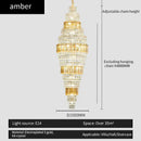 GobekUsa Crystal Duplex Chandelier: Luxe Hollow Design for Living Room, Staircase.