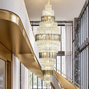GobekUsa Crystal Duplex Chandelier: Luxe Hollow Design for Living Room, Staircase.