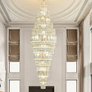 GobekUsa Crystal Duplex Chandelier: Luxe Hollow Design for Living Room, Staircase.