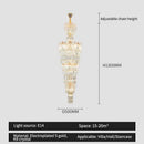 GobekUsa Crystal European Long Chandelier for Elegant Living Room Décor