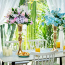 GobekUsa Crystal Flower Stand Set, 22" Tall Metal Vases