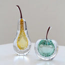 GobekUsa Crystal Glass Apple Pear Ornaments Home Decor Figurines