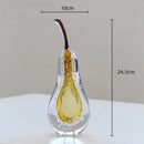 GobekUsa Crystal Glass Apple Pear Ornaments Home Decor Figurines