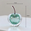 GobekUsa Crystal Glass Apple Pear Ornaments Home Decor Figurines