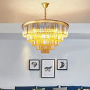 GobekUsa Crystal Gold Chandelier: Modern Living Room Bedroom Decor Lighting
