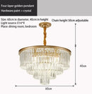 GobekUsa Crystal Gold Chandelier: Modern Living Room Bedroom Decor Lighting