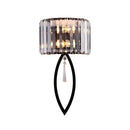 GobekUsa Crystal LED Black Wall Lamp for Bedroom, Living Room, and Aisle