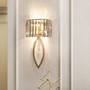 GobekUsa Crystal LED Black Wall Lamp for Bedroom, Living Room, and Aisle