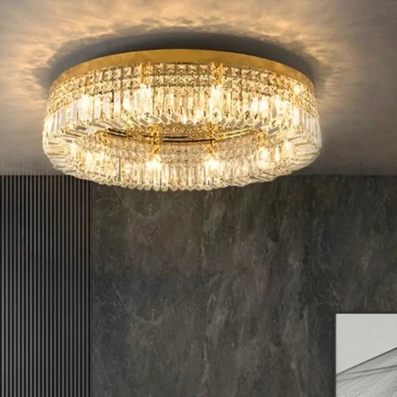 GobekUsa Crystal LED Chandelier Ceiling Light - Gold